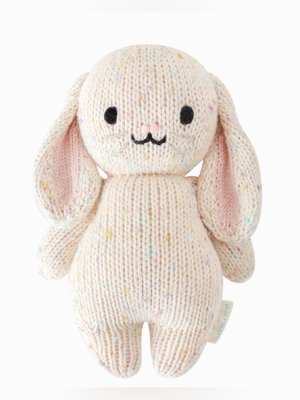 Cuddle + Kind Baby Bunny Confetti Color organic cotton 6 Inch